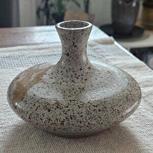 Mid-Century Modern studio donut vase with glazed finish
